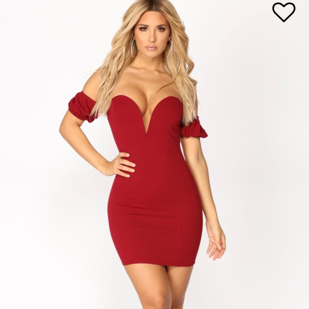 Red mini dress